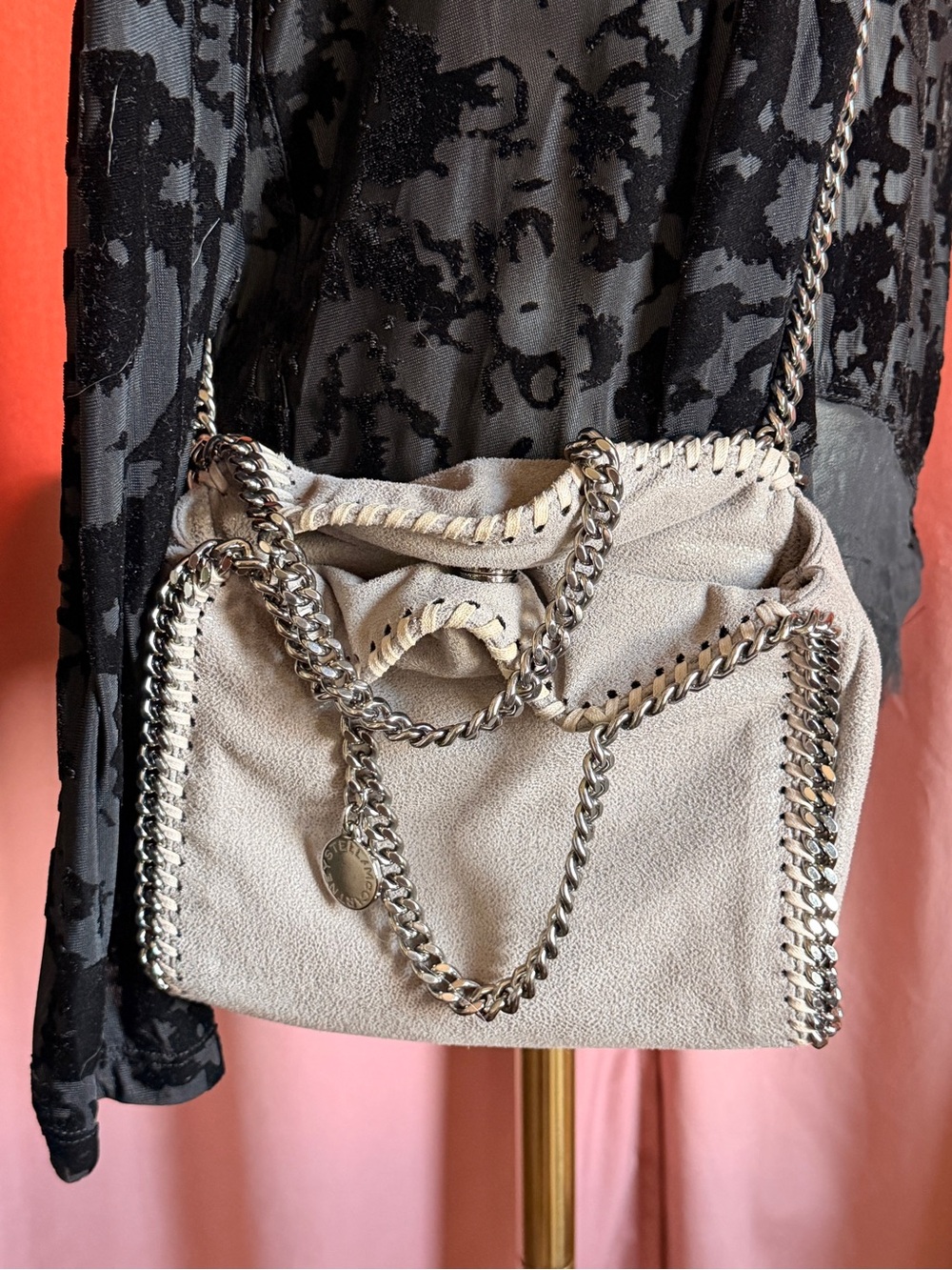 Stella McCartney Gray Mini Falabella Chain Bag